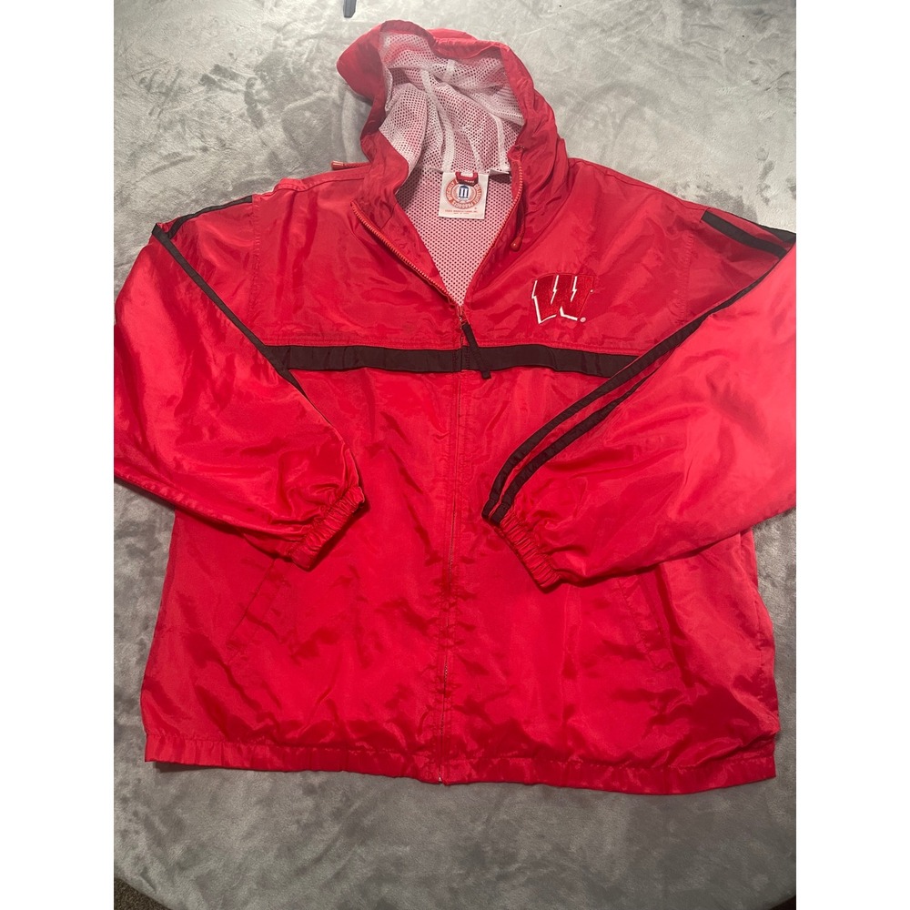 Wisconsin Badgers‎ Windbreaker Jacket Medium Red College NCAA